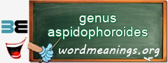 WordMeaning blackboard for genus aspidophoroides